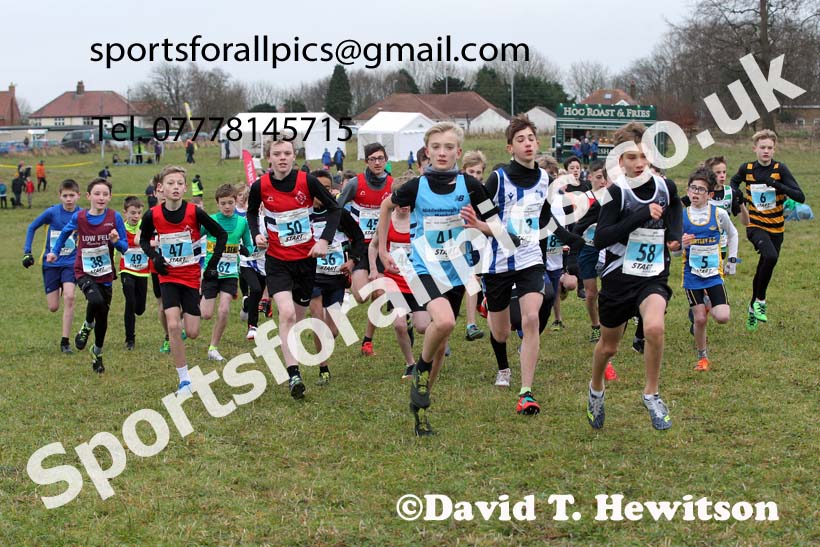 Boys under-13s, 2021 North Eastern Cross Country Championships, Sedgefield. Photo: David T. Hewitson/Sports for All Pics